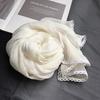 Spring And Autumn Thin Pure Linen Scarf Lace Literary Versatile Pure White Scarf Ladies Summer Sunshade Silk Scarf Korean Version