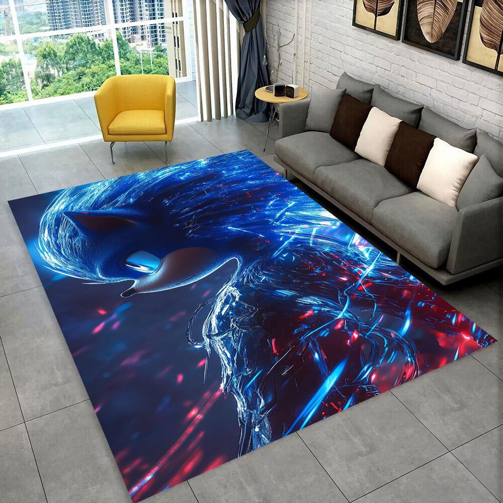 3D S-Sonics Game Cartoon Rug Carpet for Living Room Bedroom Decor,kids Play Non-slip Decoration for Sofa Doormat Christmas Gift