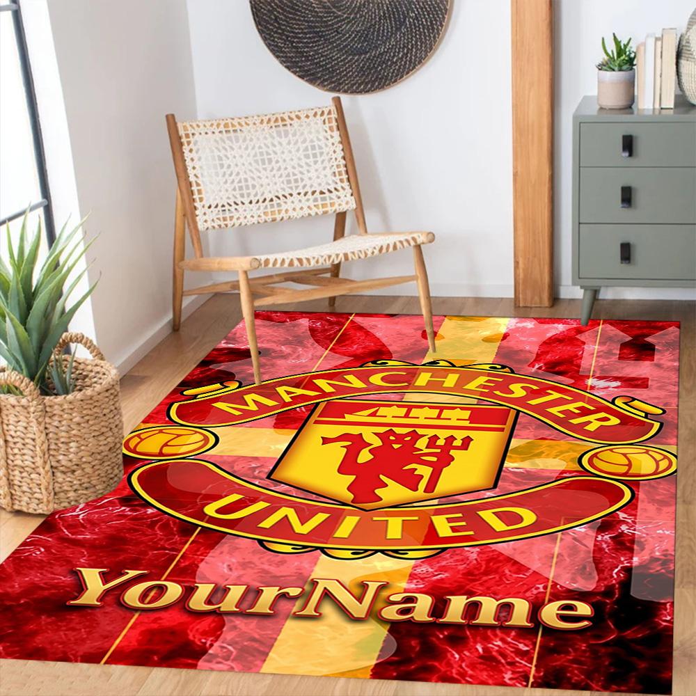 Manchester Personalized Name Carpet Suitable for Dormitory Playrooms Study room Foyer Anti-slip Rug Office home decor Gift for Festivals
