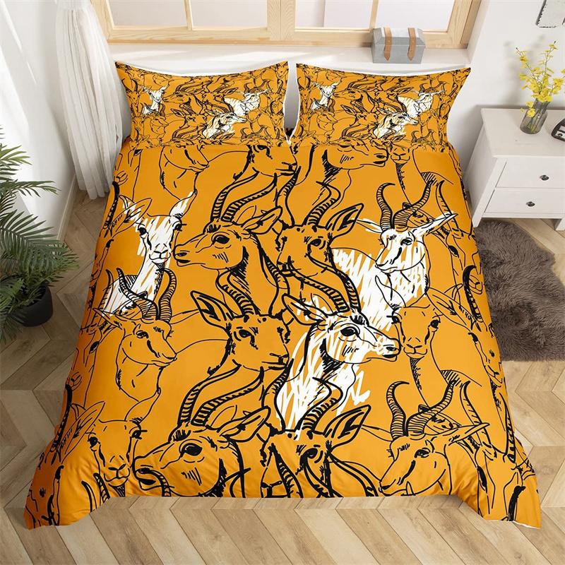 Farm Animal Duvet Cover Set Single King Queen Bohemian Mandala Bedding Set Microfiber Deer Bull Head Cow Skull Comforter Cover
