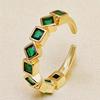 High-end retro green zircon ring European and American style temperament fashion ring
