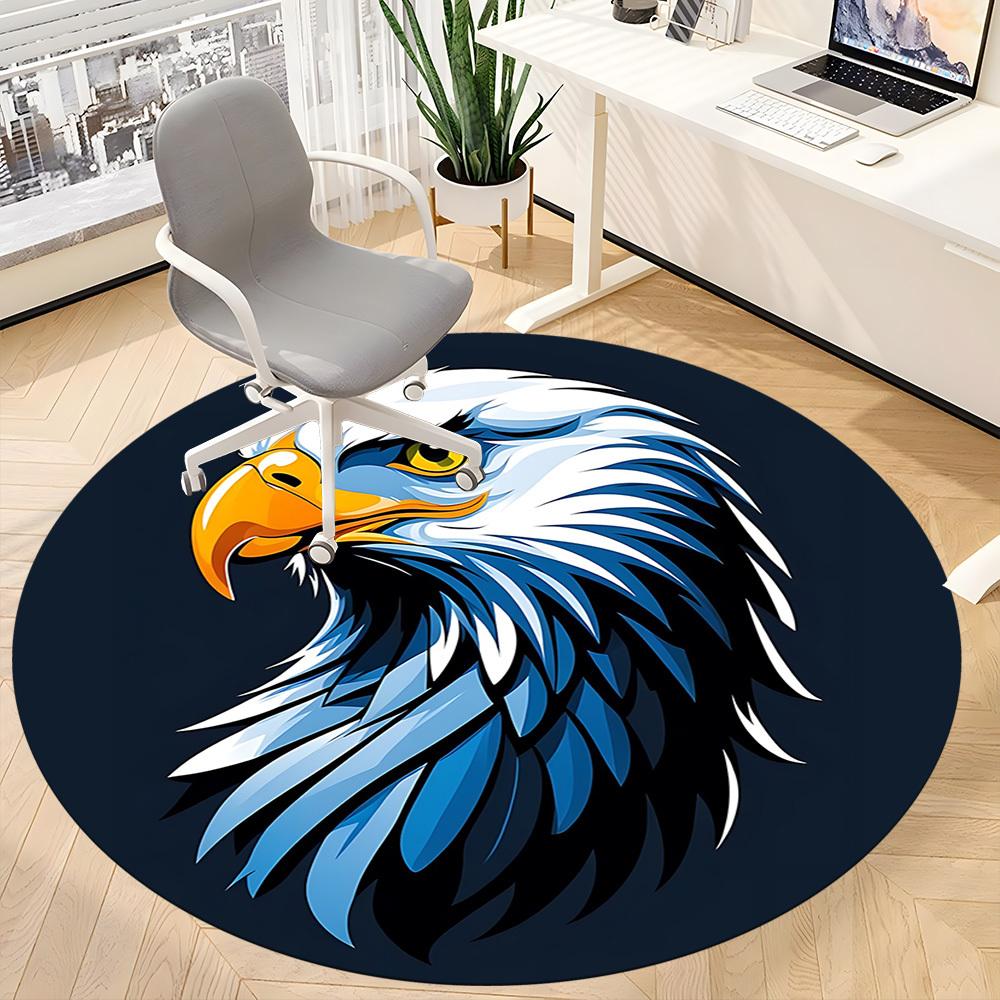 1pc Eagle Emblem Office Round Area Rug, Under Office Chairs Bedroom Living Room Home Decor, Room Deco