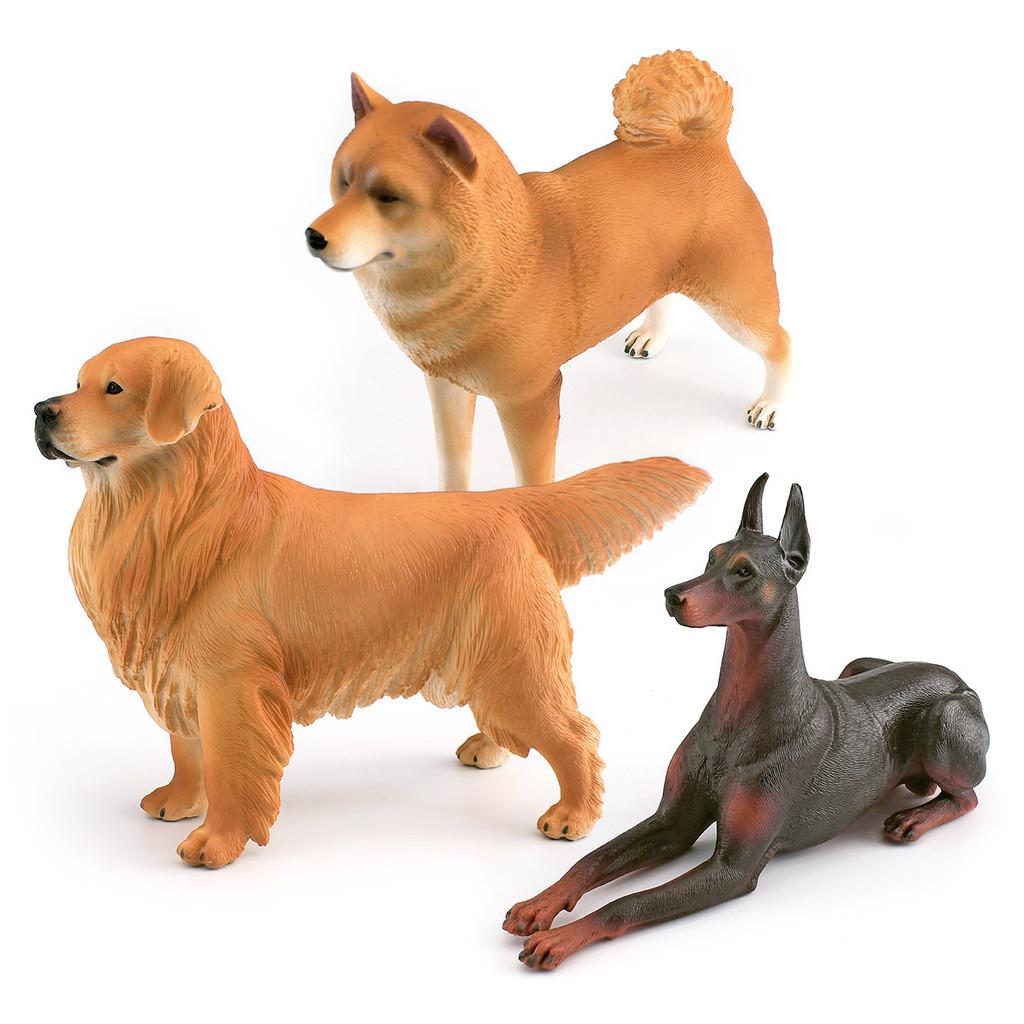 Große Realistische Haustierhunde-Modelle Niedlicher Shiba Inu Golden Retriever Und Dobermann Tischdekoration Spielzeug