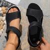 2025 Summer New Arrival Plus Size Chunky Sole Mule-Style Velcro Beach Sandals for Women - Casual Comfortable Women's