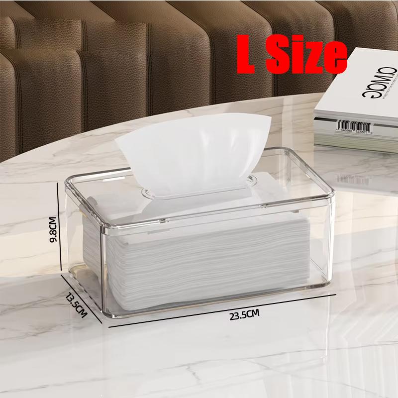 1PC Transparent Acrylic Tissue Box Holder Tissue Tea Table Dispenser Napkin Holder High-Quality Hotel Tissue Storage Box