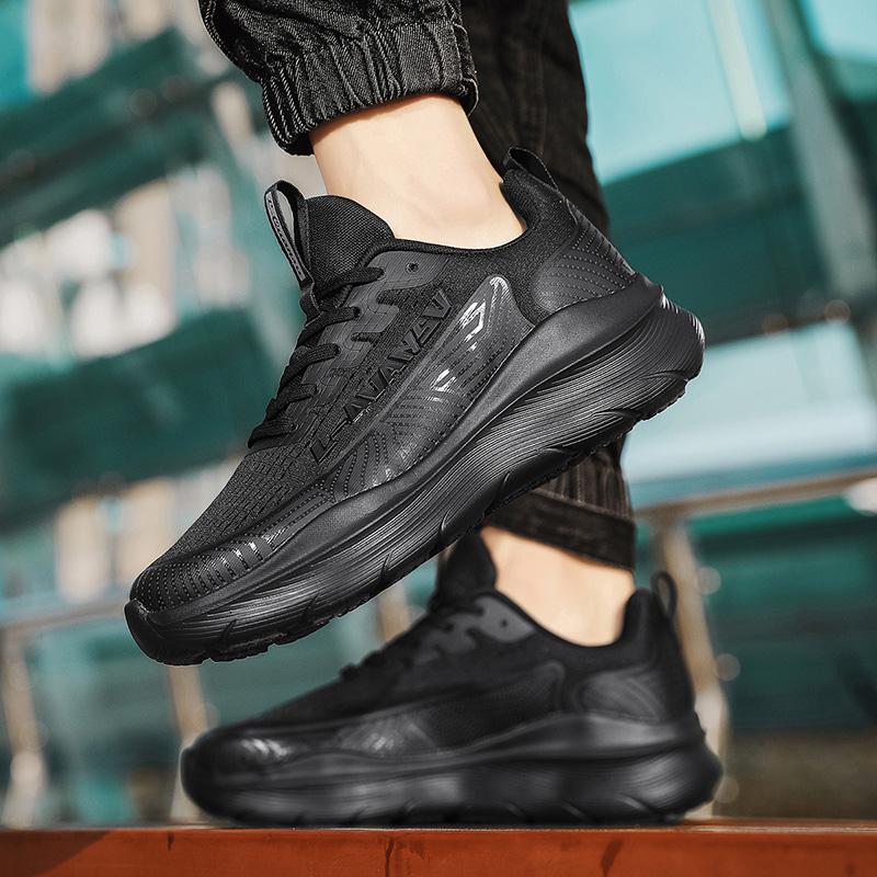 Men Running Shoes Breathable Outdoor Sport Sneakers Air Mesh Gym Elastic Knitting Vamp Tennis Shoes  De Deporte