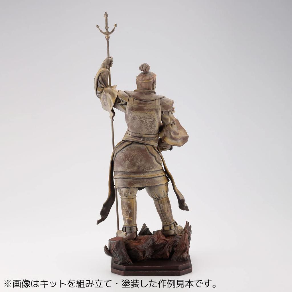 Kaiyodo ART PLA Four Heavenly Kings Statue Jikokuten Total Height 160mm Unpainted Unassembled Plastic Model Kit Small AP007 Approx. Non-Scale