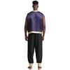 Mens Arabian Prince Costume Set Metallic Shiny Trim Open Front Vest Long Pants Two Piece Party Outfit