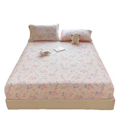 Washable Printed Fitted Sheet, Soft, Comfortable and Not Easy To Shift, Comes In A Variety of Colors and Is Suitable for All Seasons.