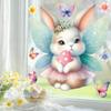 1 Sheet Cute Rabbit Egg Decals Easter Stickers Angel Rabbit Showcase Entrance Glass Electrostatic Patch Easter Party Decoration