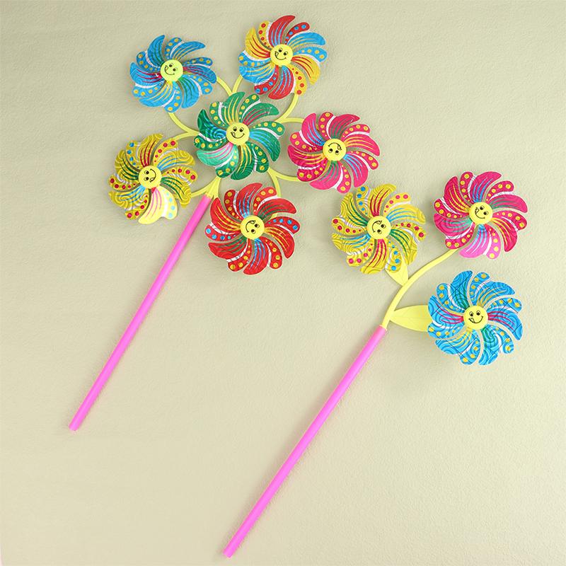 Colorful Windmill Cartoon Pinwheel Wind Spinner Home Garden Yard Decor Kid Toy