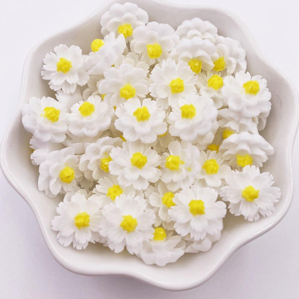 

60 шт., смола, 12 мм, 3D красочный цветок, плоская задняя часть, камень со стразами