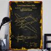 Vintage Aircraft Patent Drawing Metal Wall Art 1940 US Military Aviation Decor for Living Room Study Room