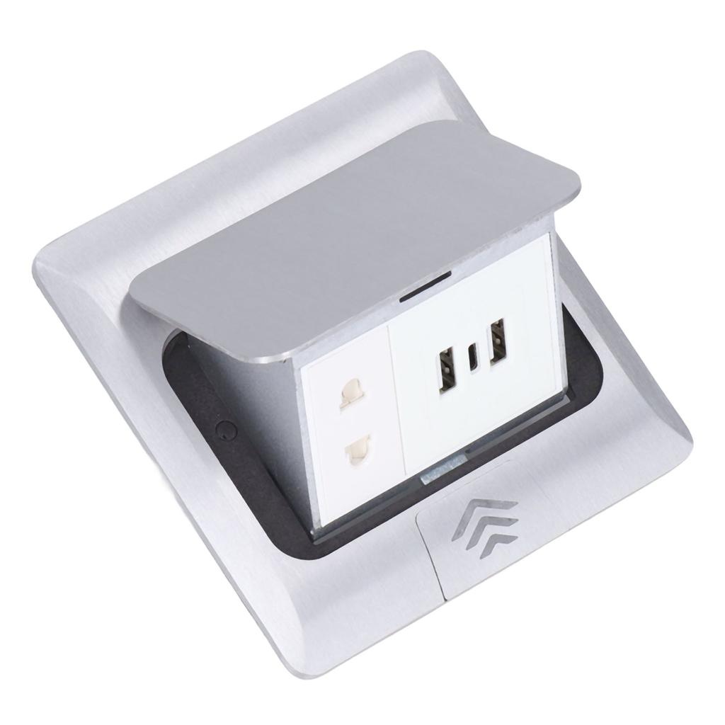Floor Electrical Outlet Pop Up Damping Desktop Socket TYPEC Dual USB Interface US Standard