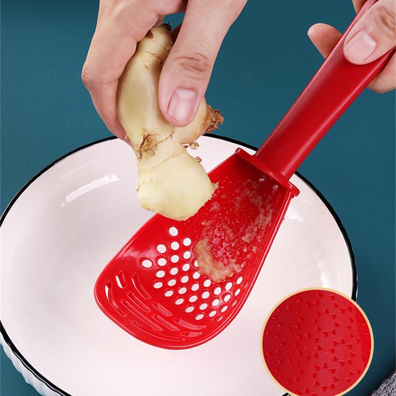 Multifunctional Filter Colander for Rice Spoon Household Kitchen Grinding Cooking Spoon Drain Spoon Kitchen Supplies