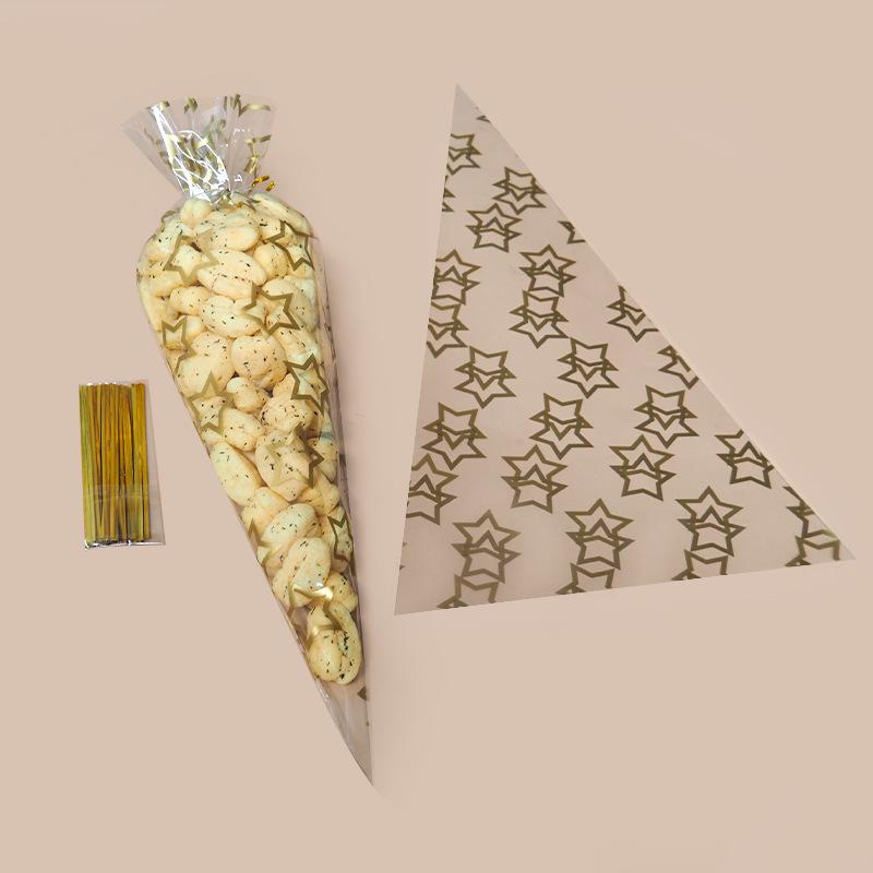 Creative Popcorn Protein Candy Triangle Plastic Drawstring Bag