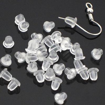 Klare Gummi-Kugel-Ohrring-Sicherheitsverschlüsse, Ohrring-Haken, Sicherheitsstopper, Ohrmutter