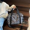 Large Capacity Women's Sports Fitness Bag Leopard Print Design Weekender Overnight Bag Portable Business Travel Bag