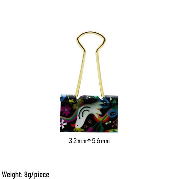 32mm Colored Floral Metal Binder Clips for Office and Student Use