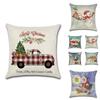 Festive Christmas Cushion Cover Featuring Charming Snowman And Santa Claus Design For Cozy Home Decor
