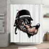 Unique Cartoon Animal Shower Curtain Cool Military Style Wild Boar Design for Bathroom Decoration