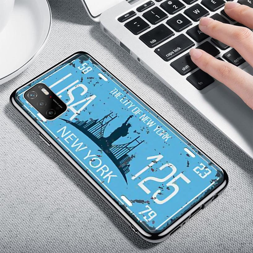 License New York Plate Number Cover Phone Case For Xiaomi Poco F7 Ultra X7 X6 X5 Pro M7 Redmi 15C 15 13C 13 12C 12 10C 10 9A 9C