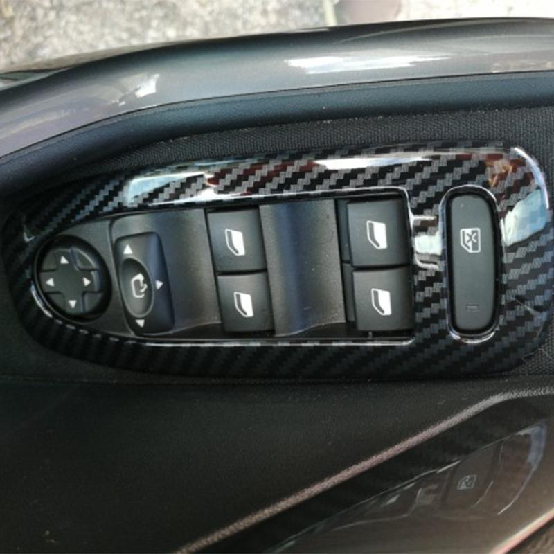 

ABS хромированная дверь автомобиля, стеклоподъемник, панель, установка крышки переключателя, накладка, наклейка для Peugeot 2008 2014 2015 2016 2017