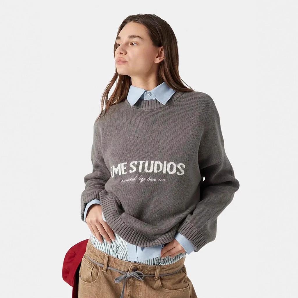 VAYLA Yellow Knitted Letter Sweater Women Elegant Round Neck Long Sleeve Short Pullover Casual Lady New Street Sweaters