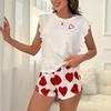 Women's Summer Milk Silk Pajama Set - Vest and Fly Sleeve Shorts Wearable Outdoors