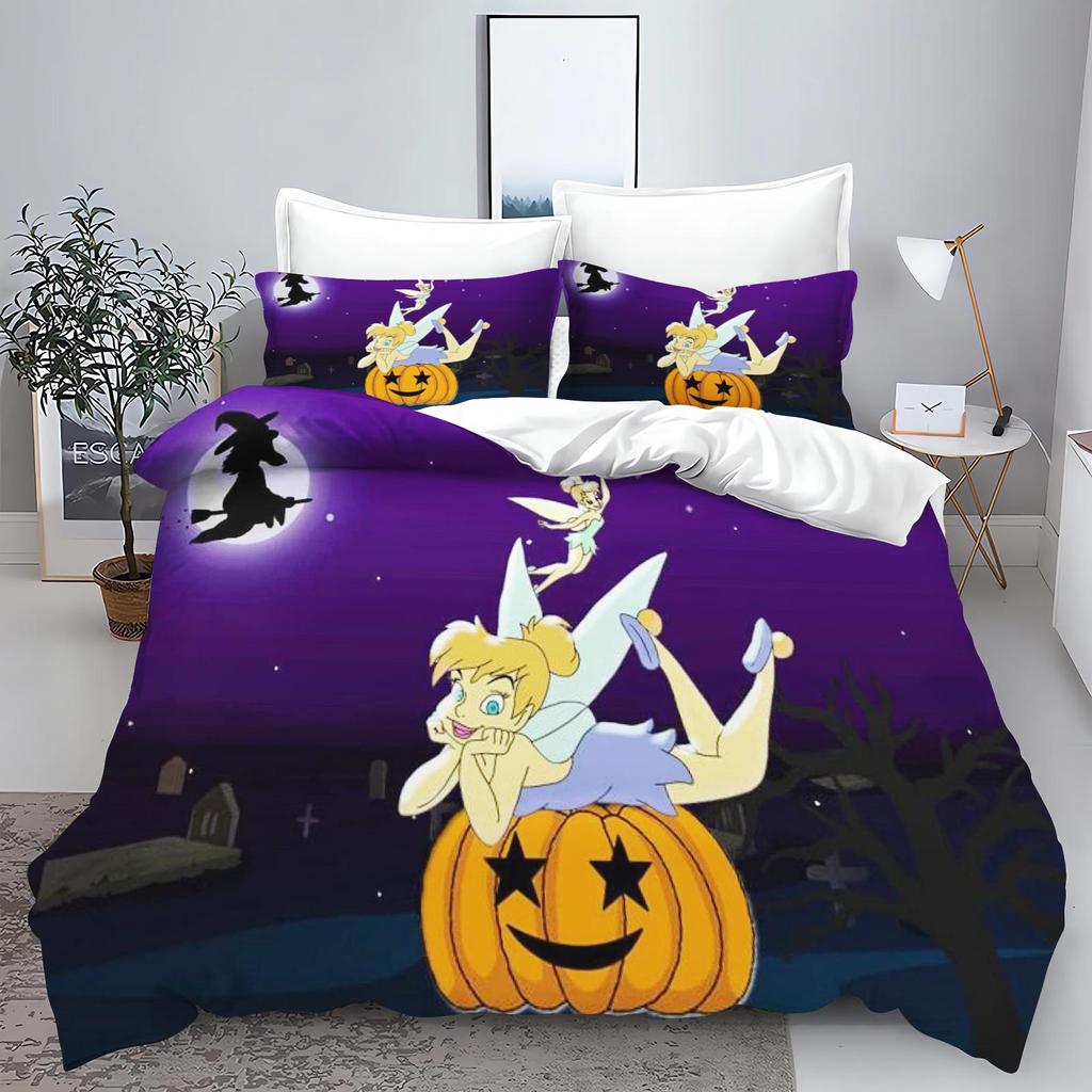 Tinker Bell Anime Disney Bedding Set Duvet Cover 100% Polyester Suitable For Children And Adults 3-Piece Set 1 Quilt Cover