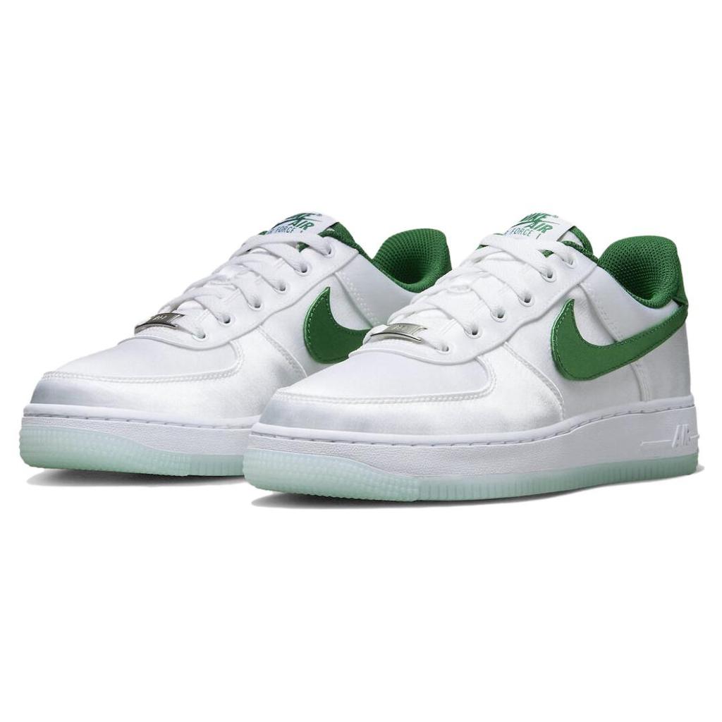 New Nike Air Force 1 Low '07 Satin White Pine Green Women's DX6541-101