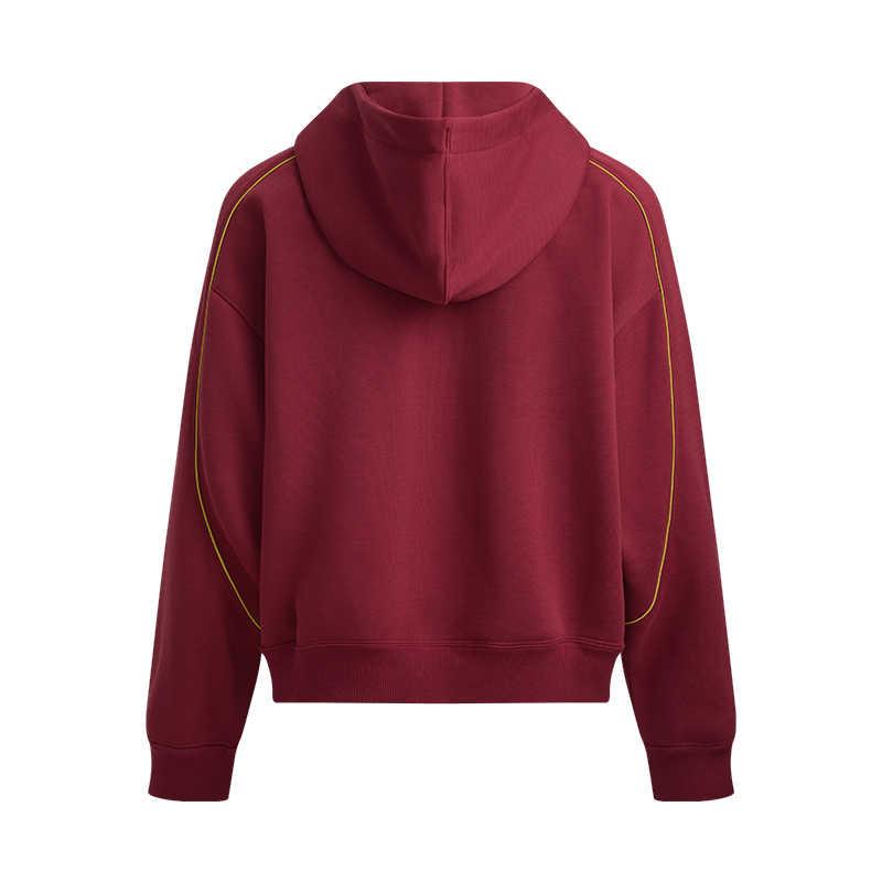 Under Armour Casual Sports Series Fashion Simple Loose Hooded Sweatshirt Women sweatshirt Flame-Red 6006010-625