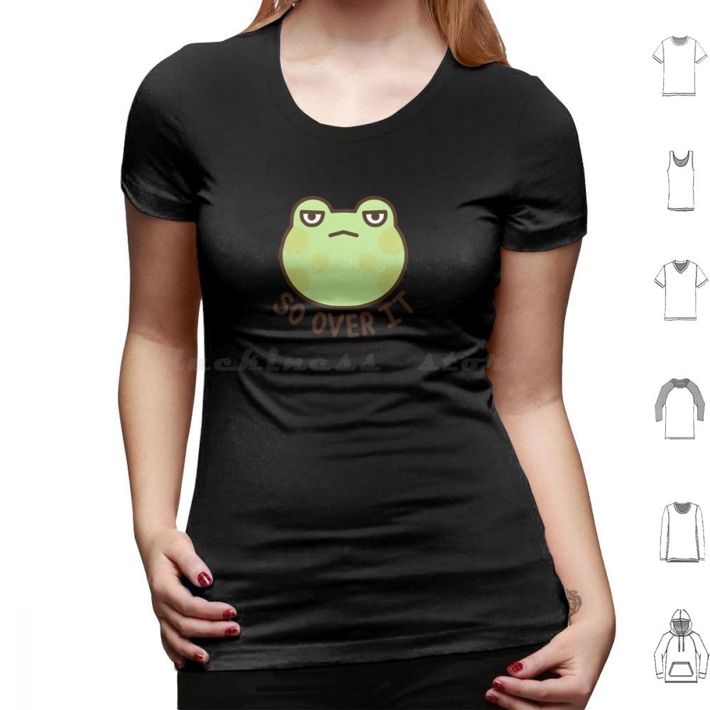 So Over It Frog T Shirt 6xl Cotton Cool Tee Frog Over It Meme Funny Frogs Cute Angry Animals Animal Green Goblincore