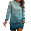 Long Sleeve Dress For Women Casual Printed Pullover Hip Pack Dress Sweater Dress