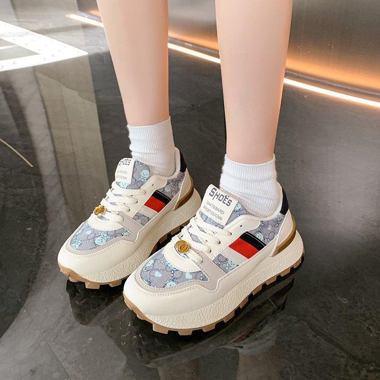 Thick-soled dad shoes mesh rubber non-slip presbyopia sneakers soft sole