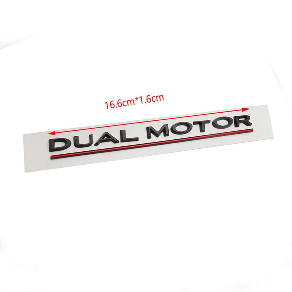 1X Auto Buchstabenaufkleber Modifikationsschild Aufkleber Doppelmotor ABS Dekoration Abzeichen Emblem Auto Zubehör Für Tesla 3 Und X S SP85D