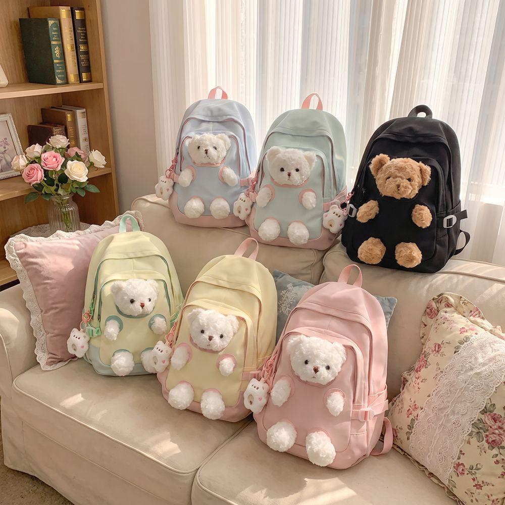 Cute Plush Bear Backpack Sweet Rucksack Fashion Student School Bag Junior High School