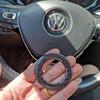 FD06-Valve Stems Caps New Carbon Fiber Car Steering Wheel Sticker Decorative Stickers For VW Volkswagen Golf 6 7 Polo CC Tiguan Passa