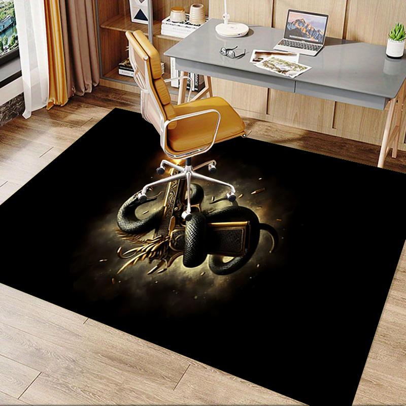 Snake and Gun Chair Mat: Office Carpet, Oversized Rug for Home Decor, Sofa Mat, Desk Pad Gift Suitable for Bedroom, Living Room, Any Room