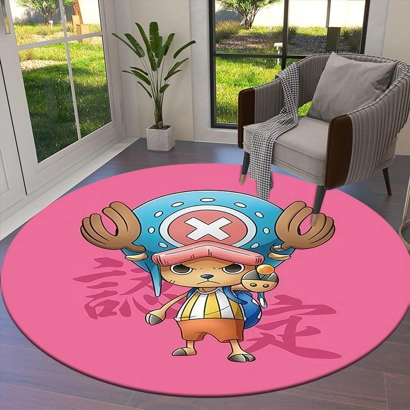 One Piece Tony Tony Chopper Round Area Rug Carpet Rug For Living Room Bedroom Sofa Playroom Decor Nonslip Floor Mat