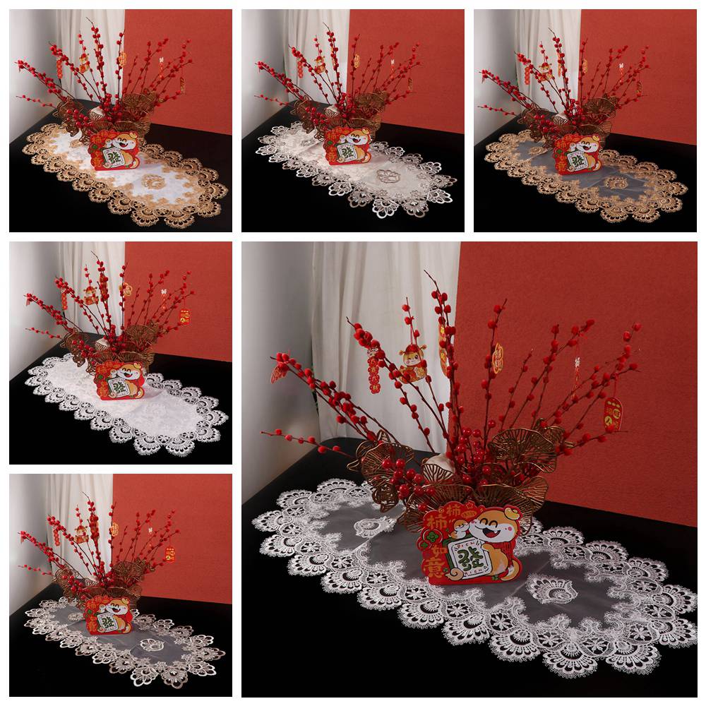 Dacron Oval Lace Tablecloth Vintage Coffee Table Placemat Europe Dining Tablecloth Wedding