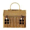Woven Picnic Basket, Handmade Fruit Bread Snack Tote,Portable Carry Bag