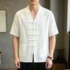 Men's New Chinese Style Cotton Linen Short Sleeve Shirt