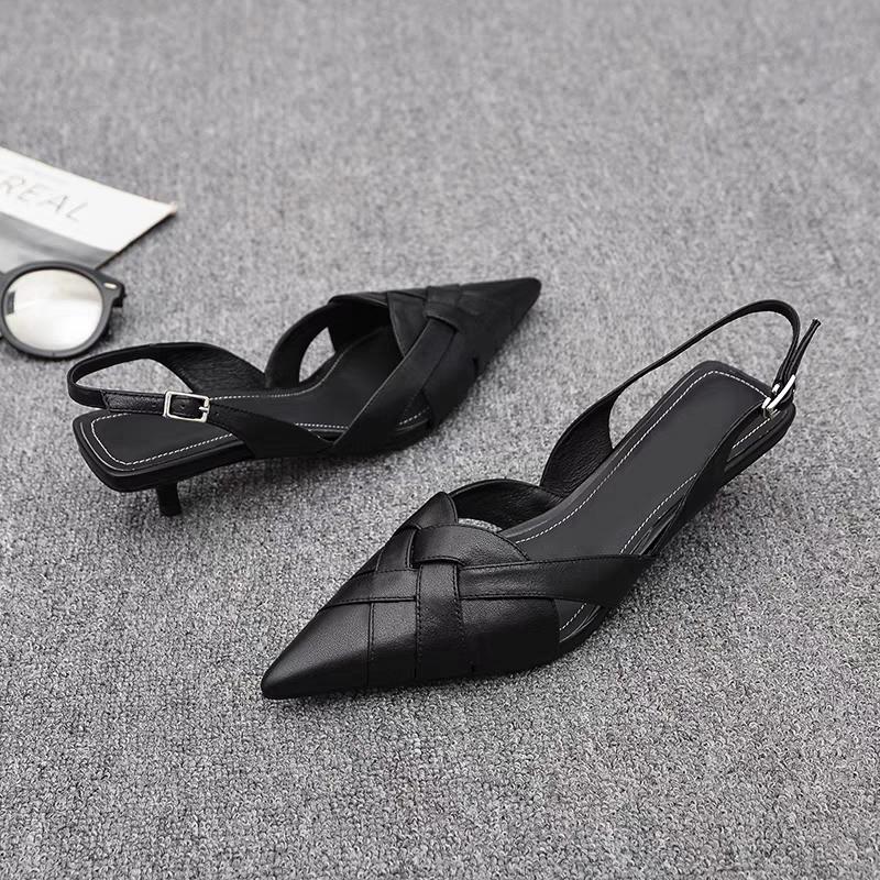 Elegant and Versatile Casual Wear-resistant Sandals Women's Thin Heel Pointed Toe Pumps Ladies High Heels Slingback