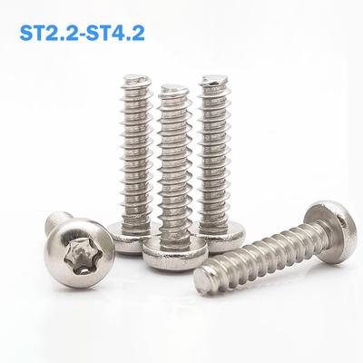 ST2.2 ST2.6 ST2.9 ST3-ST4.2 Six-Lobe Round Head Flat Tail Self Tapping Screw 304 Stainless Steel Torx Recess Self-Tapping Screws