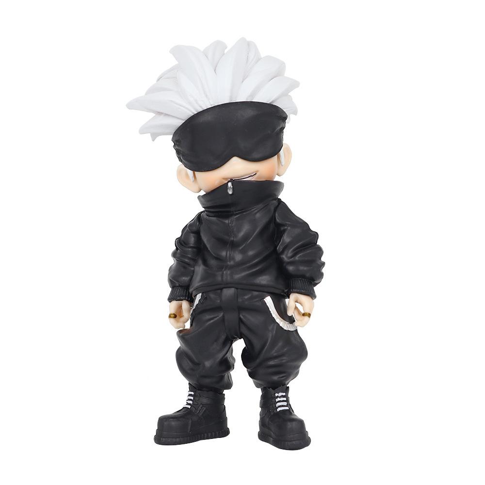 Jujutsu Kaisen Módní hračka: Gojo Satoru Stojící & Tygří hůl Hisahito Sedící Figurky - Q Verze Ozdoby do auta