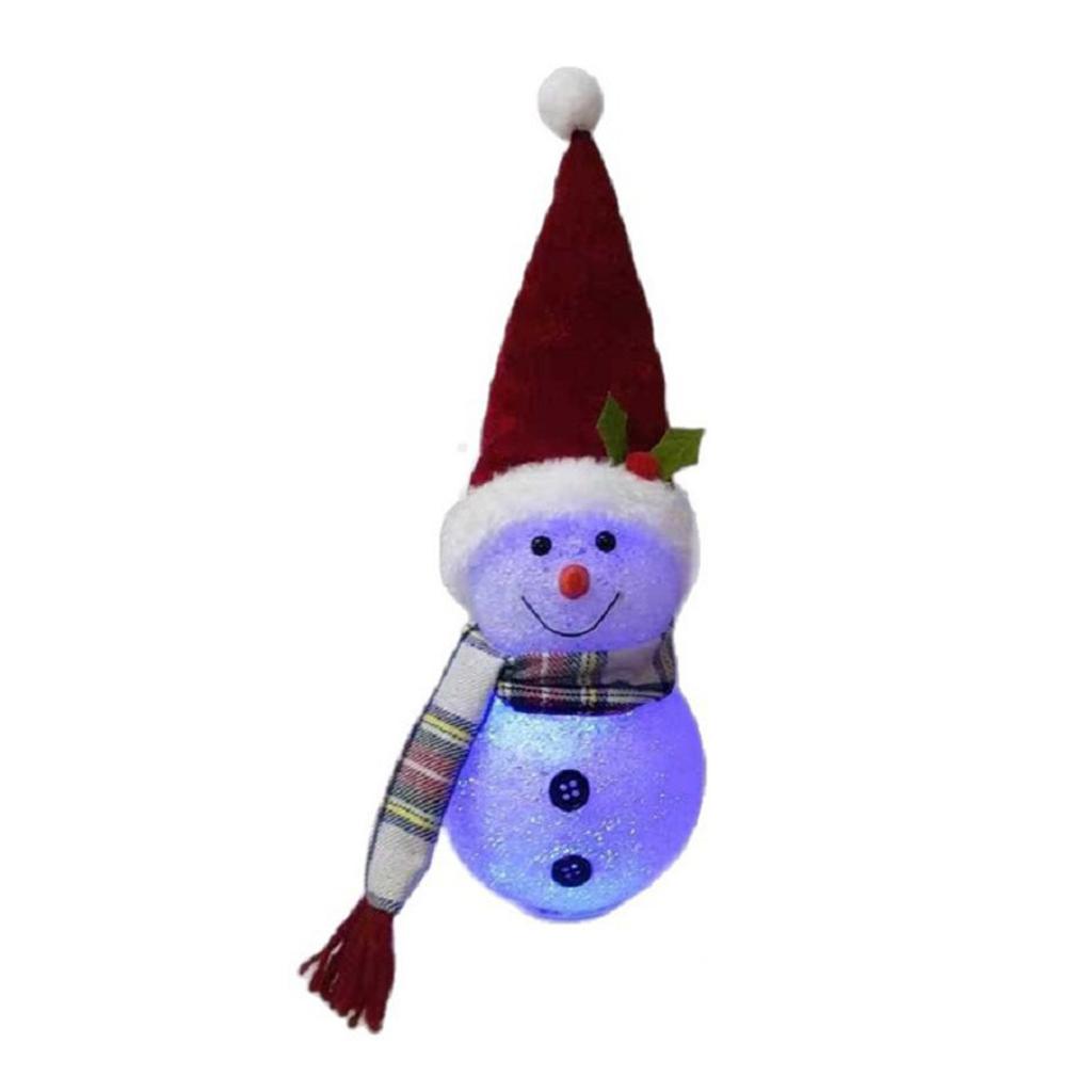 Christmas Glowing Snowman Ornaments Christmas Scarf Hat Snowman Decorations With Lights
