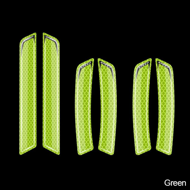 6Pcs Car Safety Warning Sticker Mark Car Reflective Stickers Tape Bumper Reflective Strips Exterior Accessories Universal