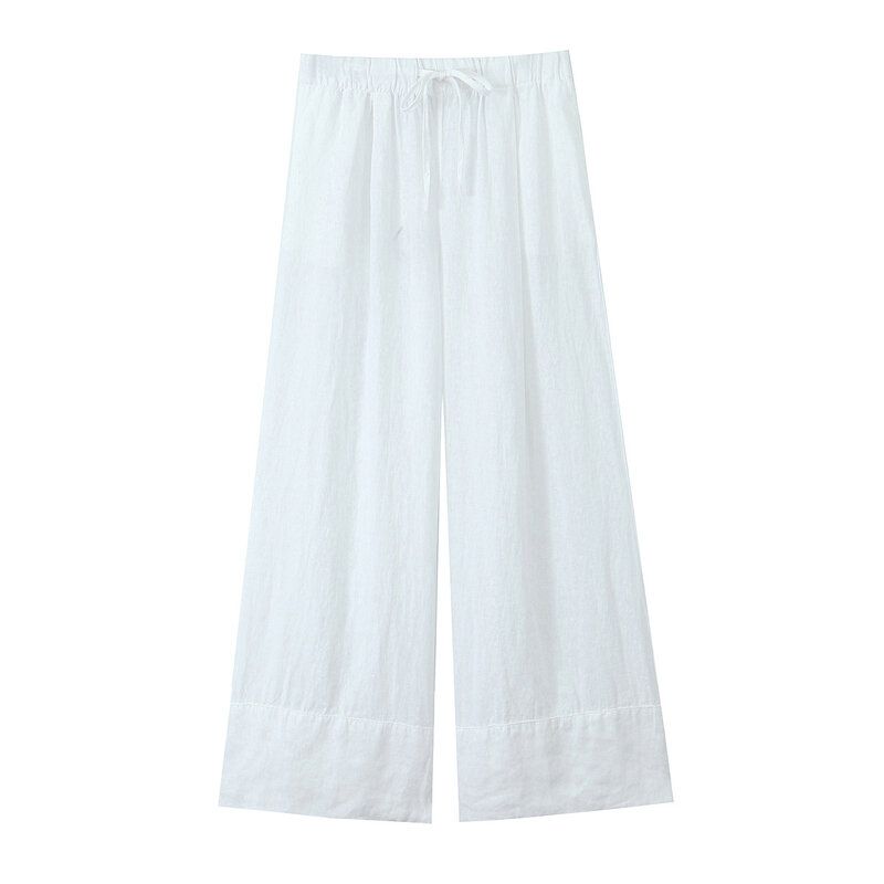 Fashion Style 2024 Summer New Arrival Women's Temperament Wild Linen Shirt High Waist Loose Pants 4877078 251