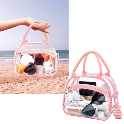 Clear Makeup Bag with Adjustable Straps Travel Cosmetic Bag Large Capacity Toiletry Bag Waterproof Wash Bag for Woman